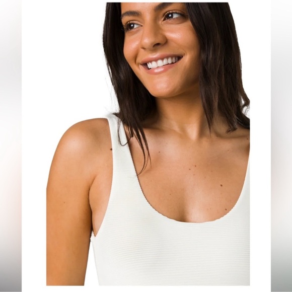 NWT Prana Women’s Sun Fun One Piece Swimsuit in Ottoman Horchata (Ivory) - Picture 2 of 11